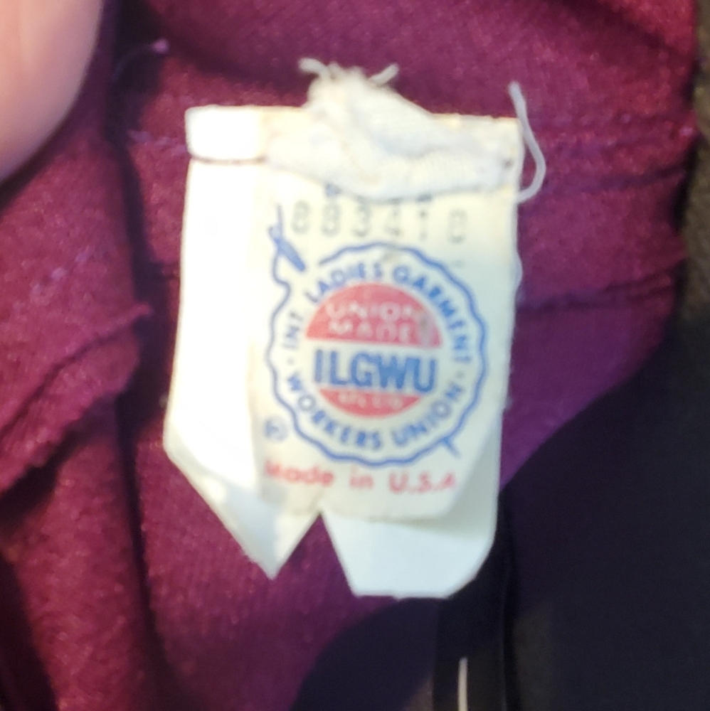 Vintage 70s Union Made Wine Color Evening Gown - Picture 7 of 11